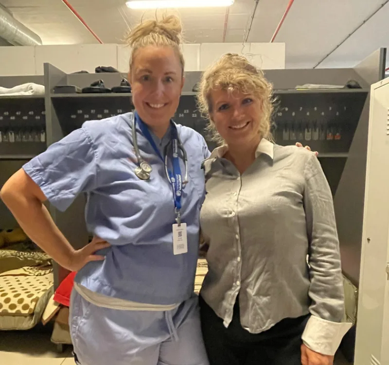 Jessica Christiansen with other nurse volunteer at the POLAND MISSION TRIP – AUGUST 2022
