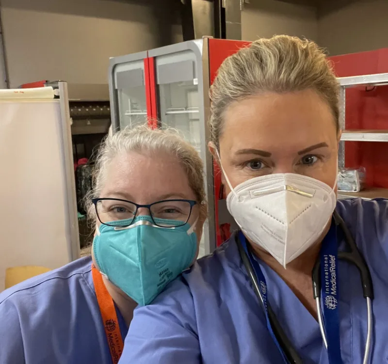 Jessica Christiansen with the nurse volunteer at the POLAND MISSION TRIP – AUGUST 2022