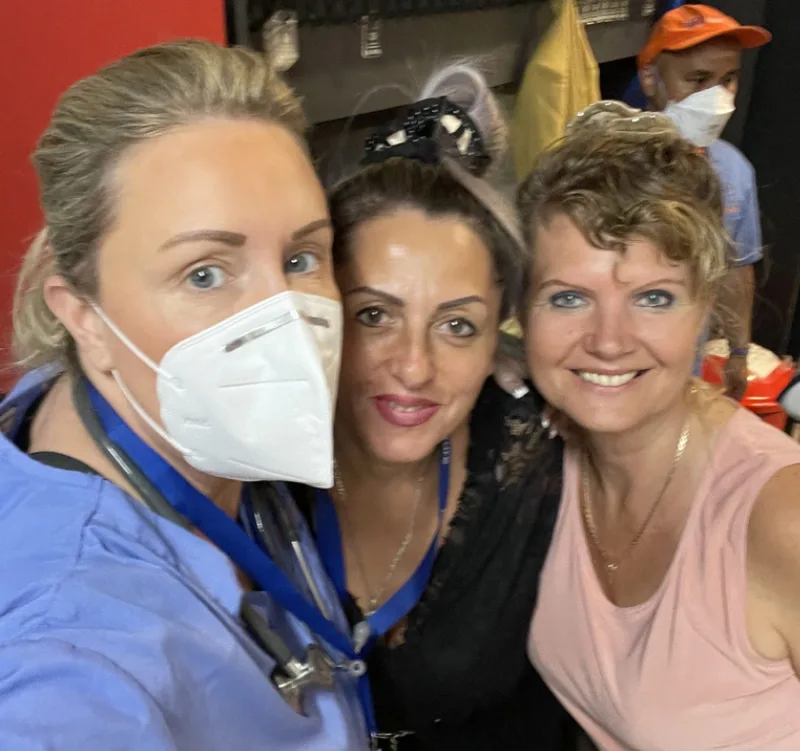 Jessica Christiansen with the volunteer at the POLAND MISSION TRIP – AUGUST 2022