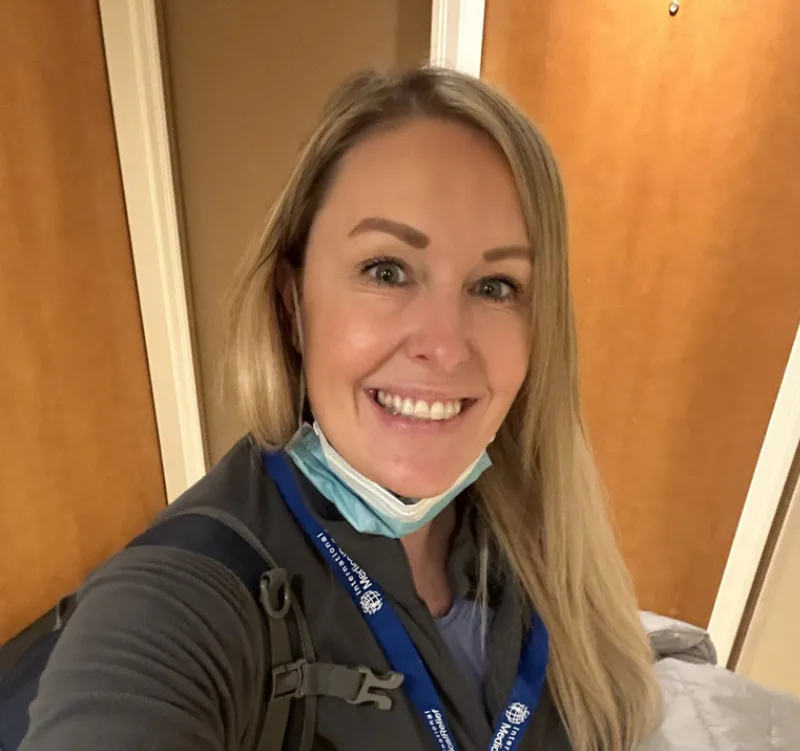 Jessica Christiansen after duty at the POLAND MISSION TRIP – DECEMBER 2022