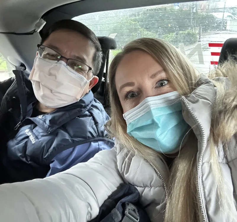 Jessica Christiansen with other volunteer at the POLAND MISSION TRIP – DECEMBER 2022