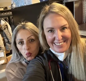 Jessica Christiansen with other nurse volunteer at the POLAND MISSION TRIP – DECEMBER 2022