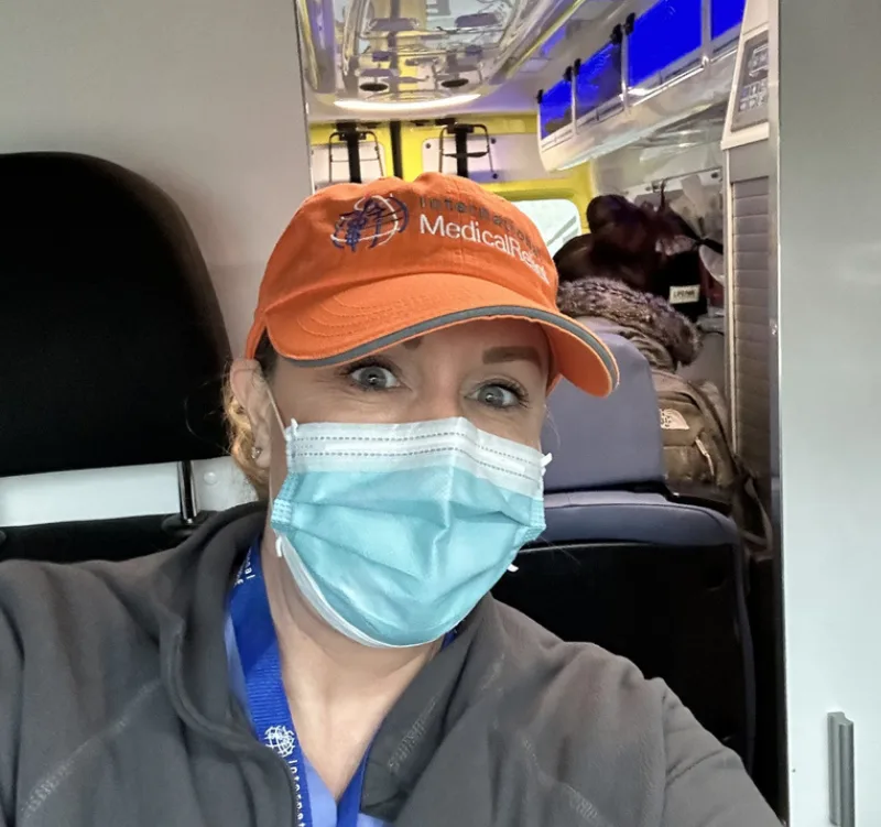 Jessica Christiansen waiting for patient at the POLAND MISSION TRIP – DECEMBER 2022