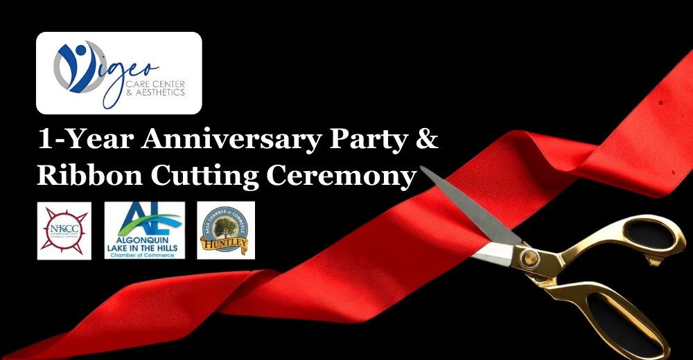 Vigeo 1-Year Anniversary Party & Ribbon Cutting Invitation banner